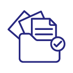 A simple icon depicting a blue pen and paper, symbolizing writing or note-taking