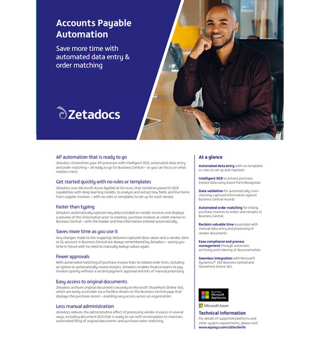 Zetadocs ap automation datasheet