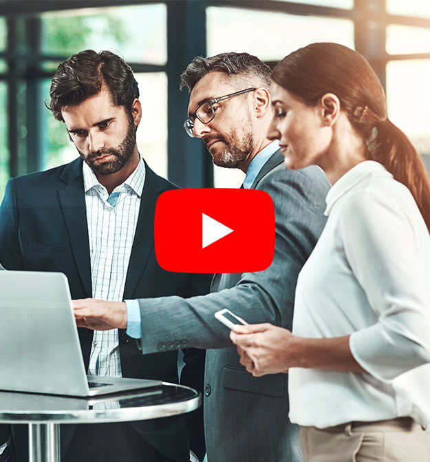 Zetadocs brand model with others in office, for Zetadocs Capture ask us anything webinar thumbnail