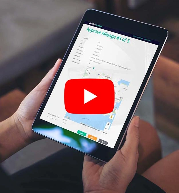 Business Lady Watching Demonstration Of Zetadocs Expenses On A Tablet