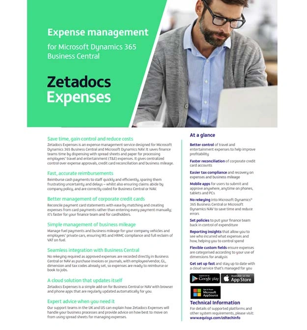 Zetadocs Expenses Datasheet